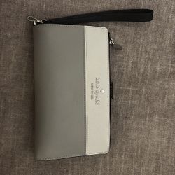 Kate Spade Bifold Wallet Colorblock Grey and White