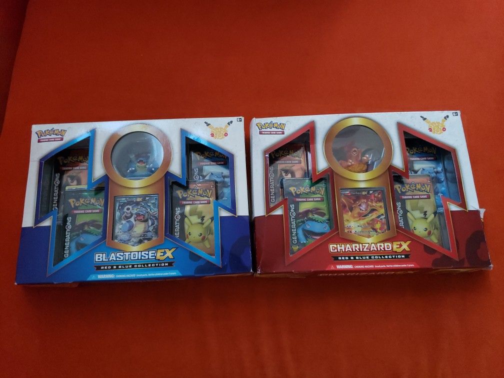 Pokemon Blastoise & Charizard EX Red and Blue Collection TCG Boxes