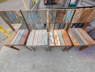 Recycled Teak Chairs Rustic