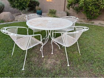 Vintage Wrought Iron Patio Dining Set