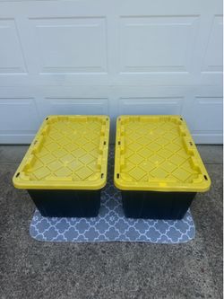 Two 27-gallon HDX brand storage box
