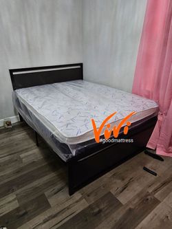 NEW QUEEN PILLOW TOP MATTRESS WITH BOX SPRING 2PC. BED FRAME ISN'T AVAILABLE