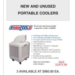 PORTABLE AIR COOLER, WAREHOUSE FAN COOLER