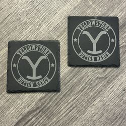 Yellowstone Slate Coasters (Set of 2 - Custom Made)