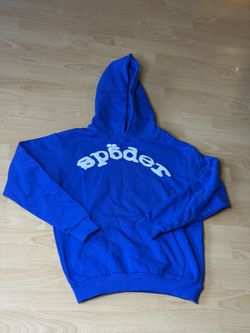 New Blue Sp5der Hoodie Size Small