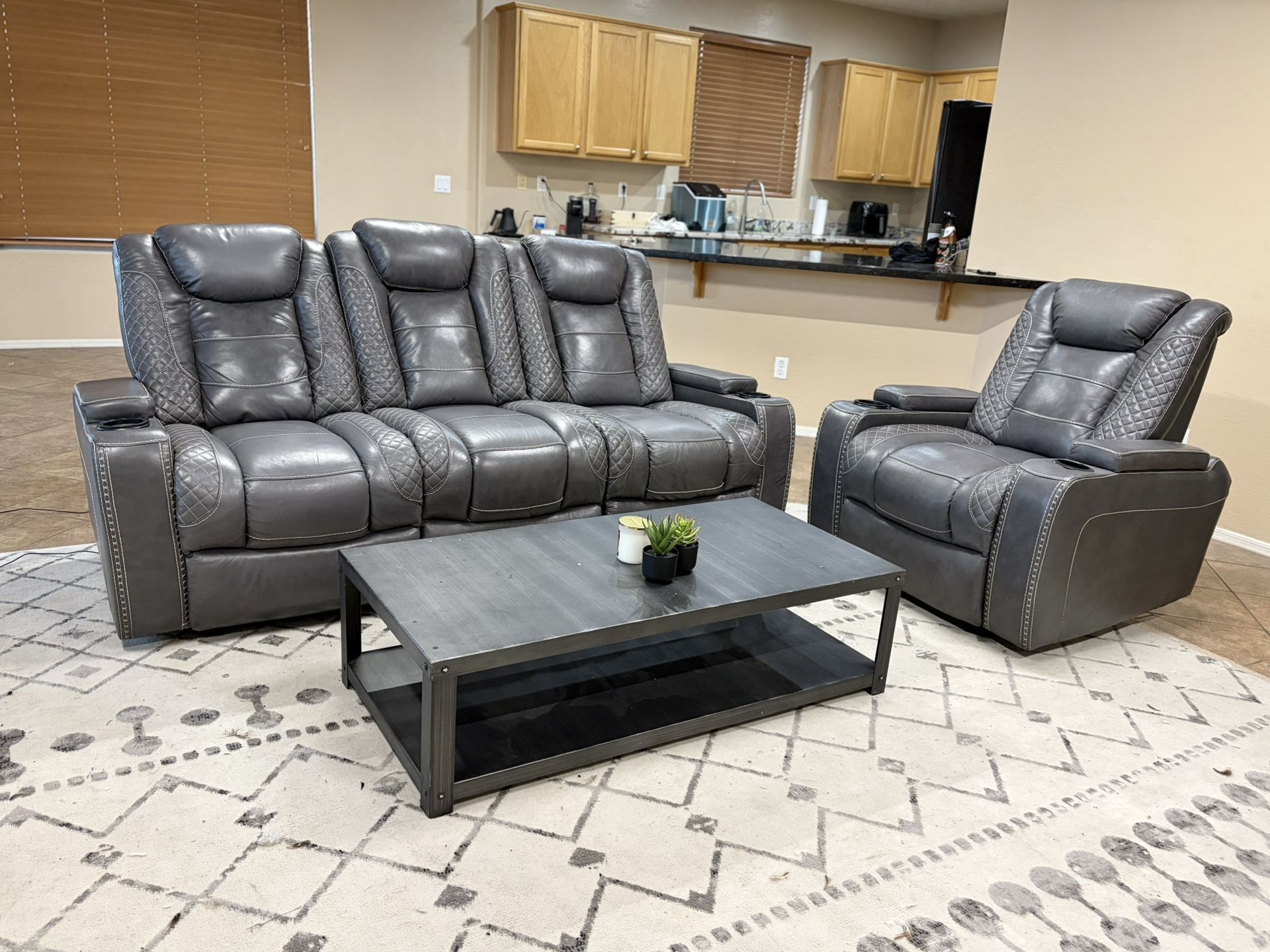 Multi-Feature Power Reclining Sofa & Chair