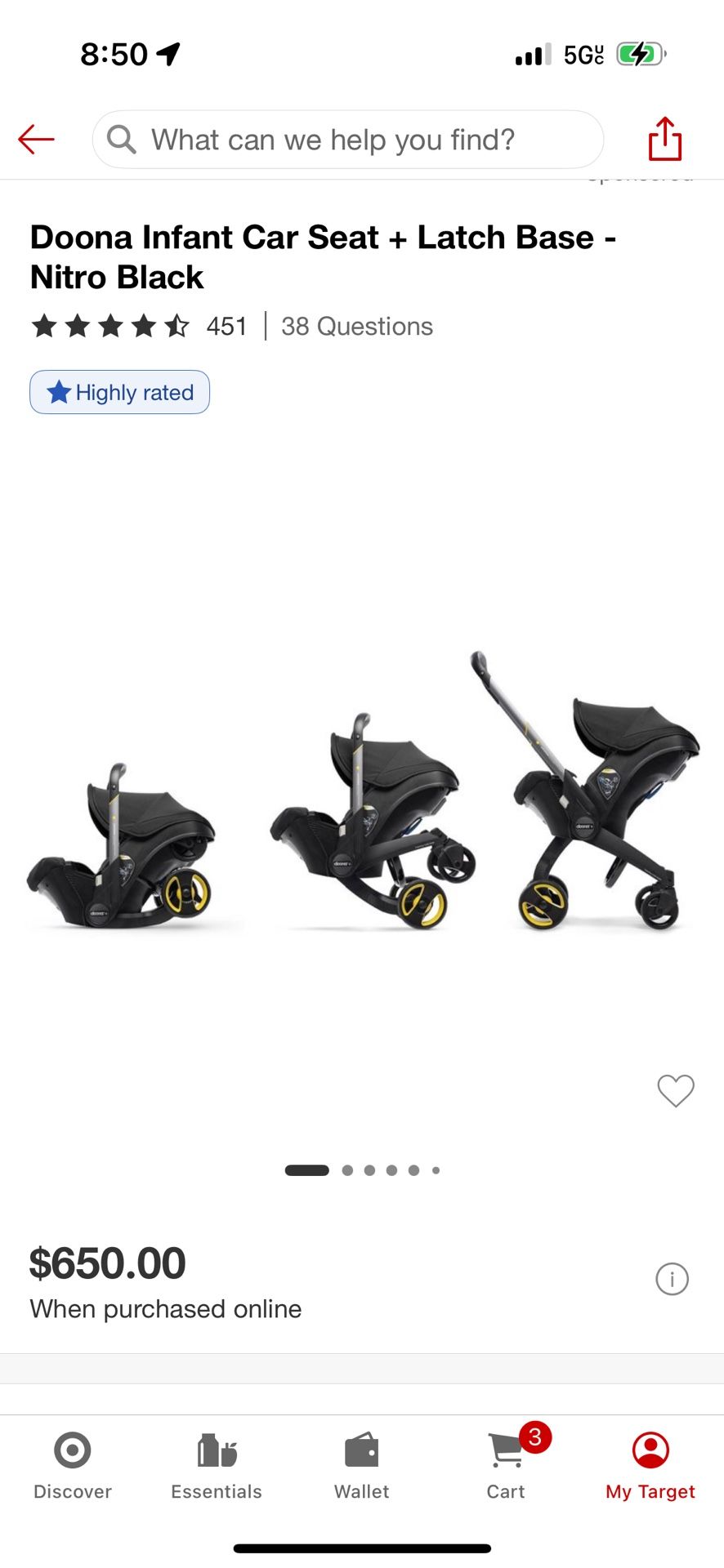 Doona Infant Stroller