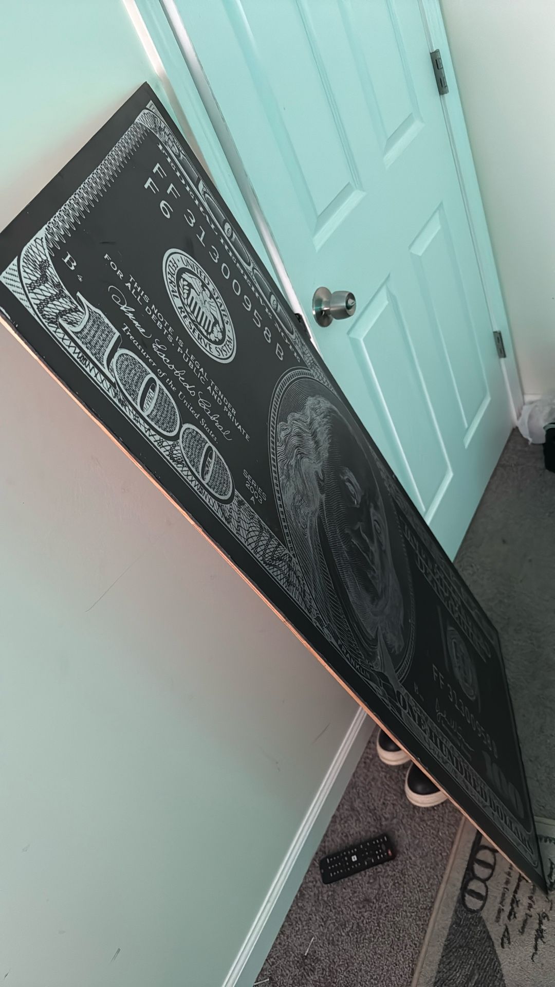 Huge 100$ Bill Sign Made Out Of Metal not Heavy TODAY ONLY...