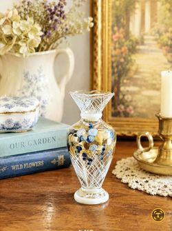 Glass vase Tracy Porter hand-painted,  from the "Evelyn" style line.
