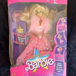 Super Star Barbie Doll Award-Winning Movie Star Changing Gown 1988 Mattel - NIB