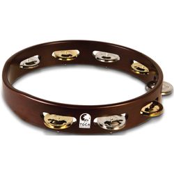 Toca T1010D 10” Tambourine - Single Row - Acacia Wood