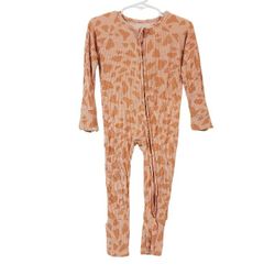 BRIXTON PHOENIX Toddler Girls Bamboo Zippy Pjs Ribbed Pink Size 12/18 Month
