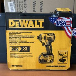 DEWALT 3-SPEED BRUSHLESS IMPACT DRILL DRIVER KIT ( 2 Batteries 5.0ah + CHARGER + Hard Case )