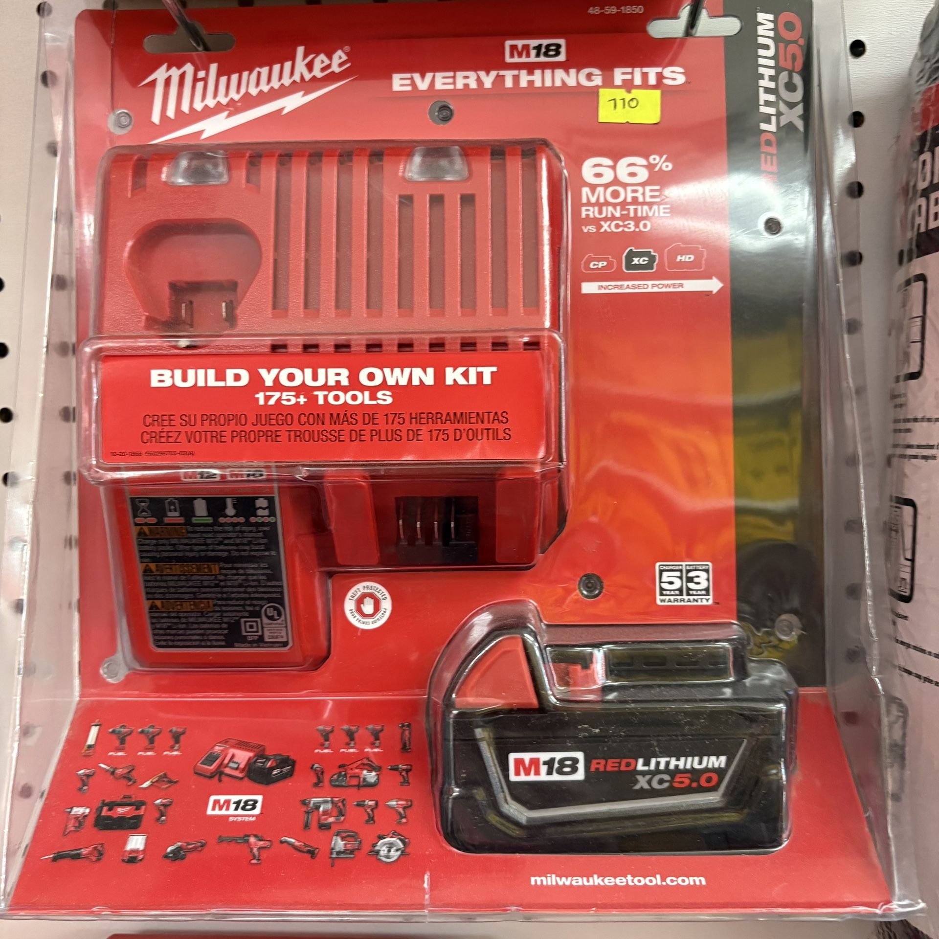 Milwaukee New Kit 5ah Battery And Charger 
