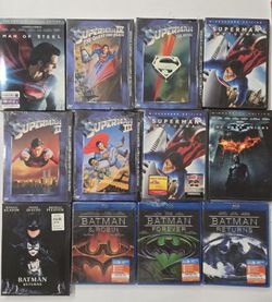 Superman Batman Movie Lot 13 Discs 9 Sealed DVDs Blu-rays Collection Set