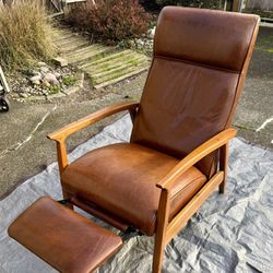 Rejuvenation - Glenn Leather Recliner Chair – Solid Wood & Leather