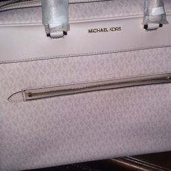 Michael Kors Blush Pink Signature Satchel with Gold Hardware