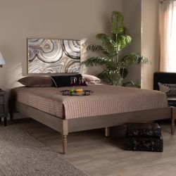 Grey Oak finish Full Size Platform Bed - New