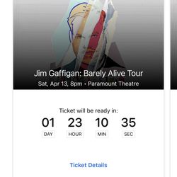 2 Tickets To Jim Gaffigan Show On sat., 8 pm 4/13