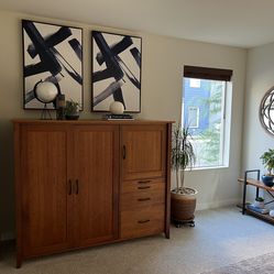 Computer / Storage Armoire Solid Cherry