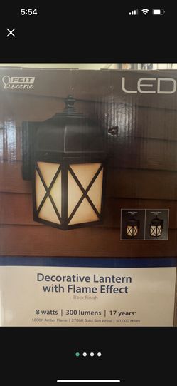 LED Porch Patio Lantern W/ Flame Effect