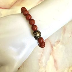 Red Jasper Skull Bracelet 