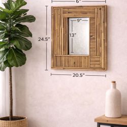 Decorative bamboo-framed wall mirror FREE DELIVERY