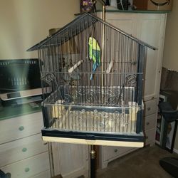 Vintage Bird Cage W/stand