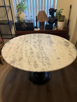 Real Marble and Iron Round Table