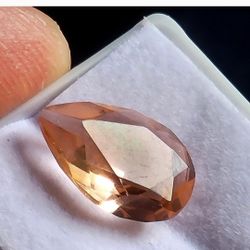 Peach TOPAZ Stunning Pear CUT loose Gemstone Extreme Flash 3.90ctw