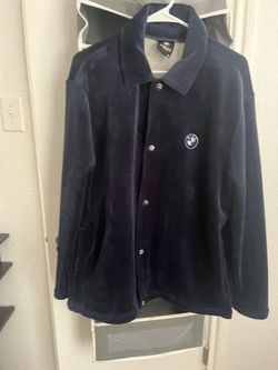 BMW Navy Blue Snap Button Fleece Jacket