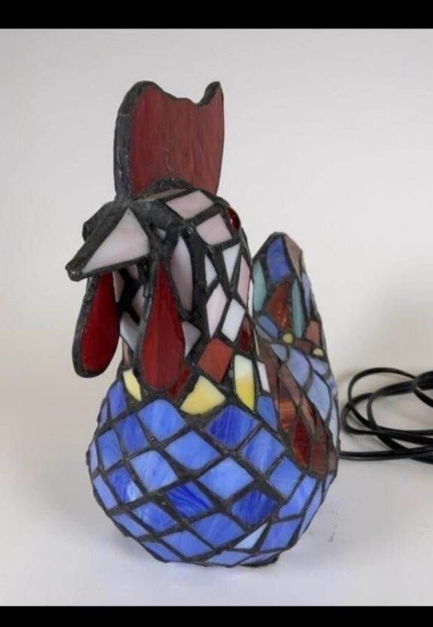 TIFFANY STYLE LAMP ROOSTER STAINED GLASS