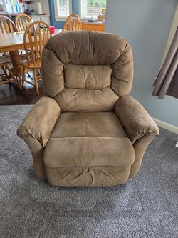 Light brown microfiber swivel rocking manual recliner