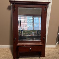 Entry Way Mirror W Coat/hat Hanger