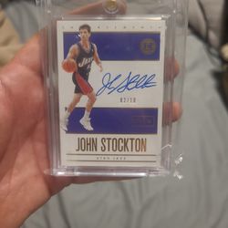 John Stockton 2/10 On Card Auto