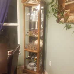 Corner China Cabinet Cider Wood