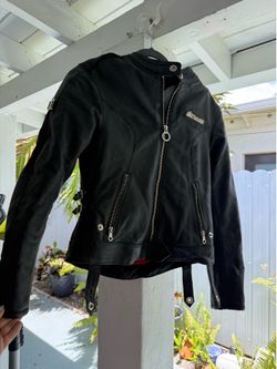 Women’s ICON black leather motorcycle jacket - Small