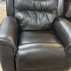Leather Power Rocking Recliner With Lumbar And Wireless Remote 