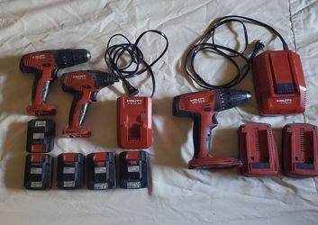 Used Hilti Cordless Drill Set with Batteries and Chargers