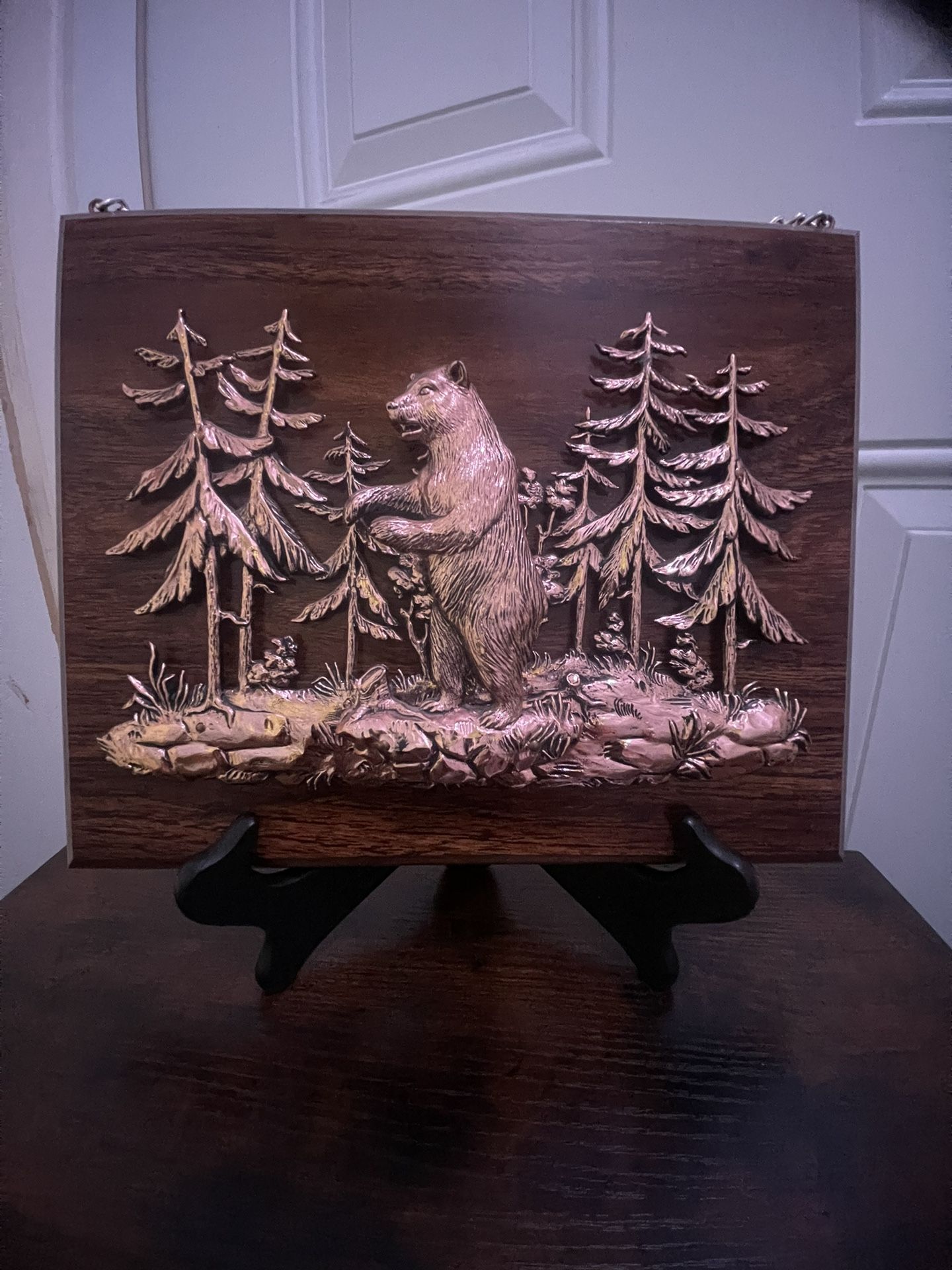 vintage A&F wood plaque wall hanging