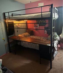 Bunk bed with desk