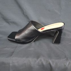 Black Wedge Sandal Size 10