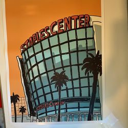 Staples Center Lakers Retro Art Print