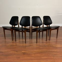 Vintage Mid-Century Teak Dining Chairs Set of 4 - Many More Items In Stock!