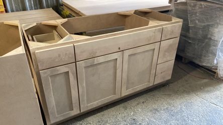5 feet cabinet with counter top.