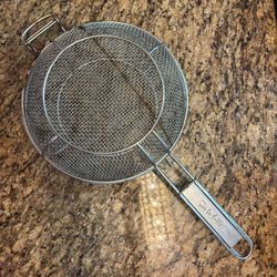 Sur La Table Stainless Steel Jumbo Grill Basket, 11” circumference 5” Height Basket