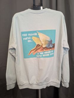 Light Blue Graphic Crewneck Sweatshirt