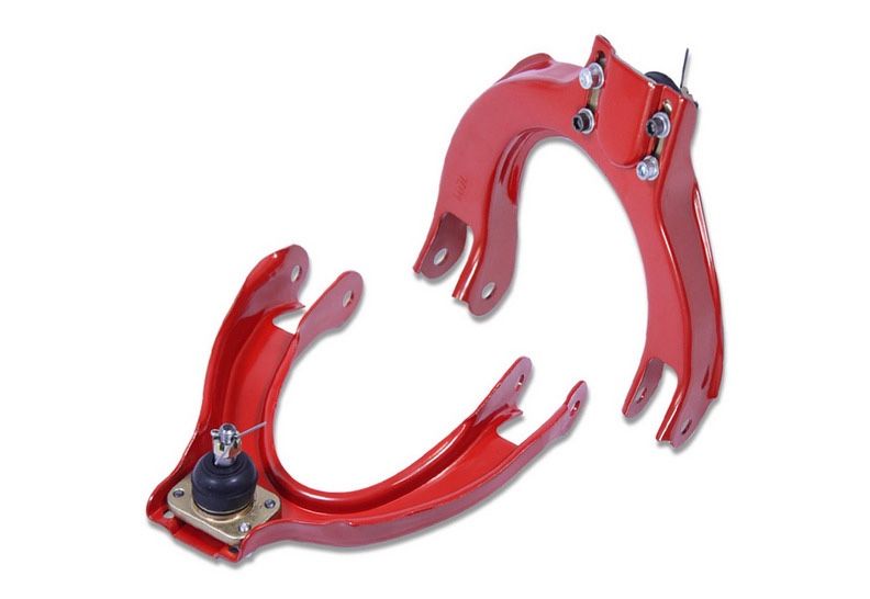 DNA Motoring CBK-HC88-RD For 88-91 Honda Civic Performance Stainless Steel Adjustable Front Upper Camber Kit (Red)