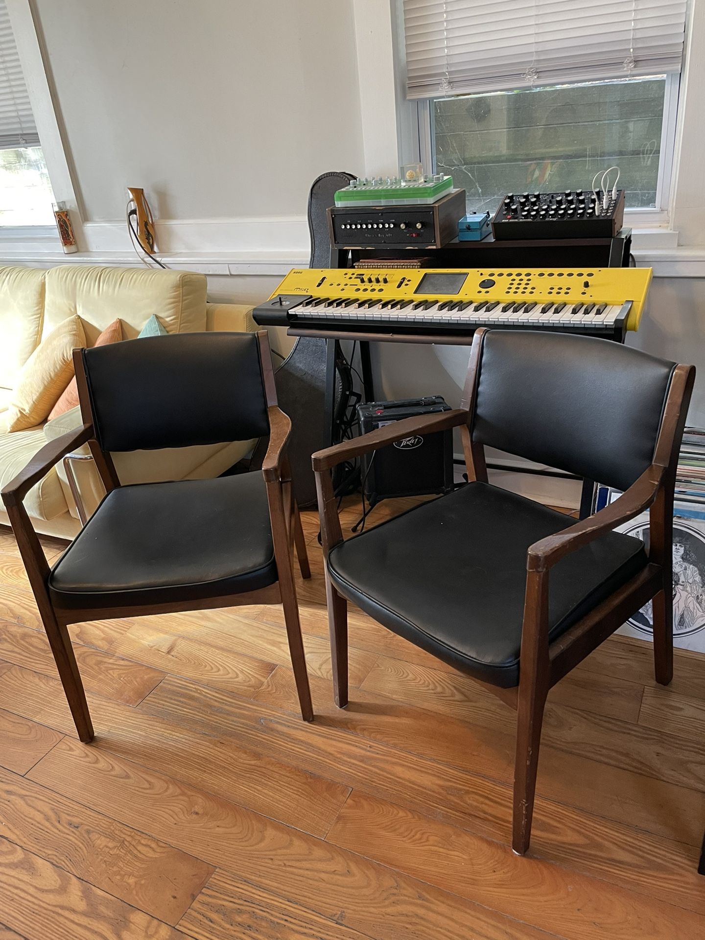 Pair Of Walnut Mid Century Chairs