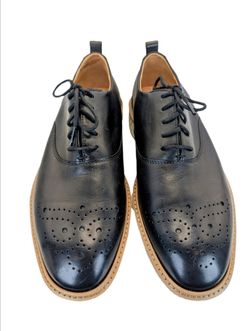 ECCO S.T.1 Men's Black Leather Wingtip Oxford Lace-Up Dress Shoes 9.5 (43)